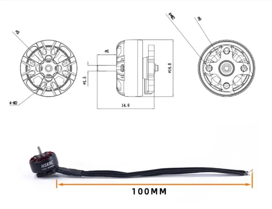 1-4PCS 1103 F1103 KV8000 2-3S brushless motor 130W 9N12P for SPCMAKER iflight geprc tmotor FPV RC drone