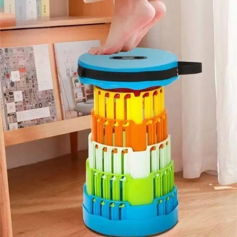 Collapsible & Retractable Folding Chair for Adult Retractable Plastic Telescoping Fordable Furniture for Camping Fishing Hunting