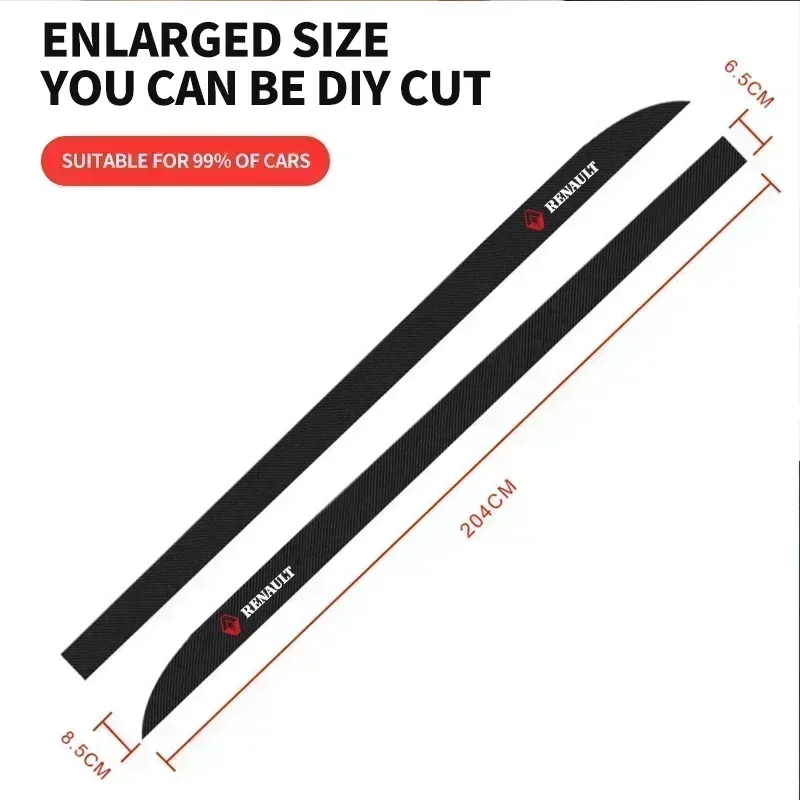 2x Car Door Side Skirt Sill Stripe Carbon Decals Accessories For Renault Megane 2 3 4 RS Grand Scenic Clio 4 Captur Duster view 6