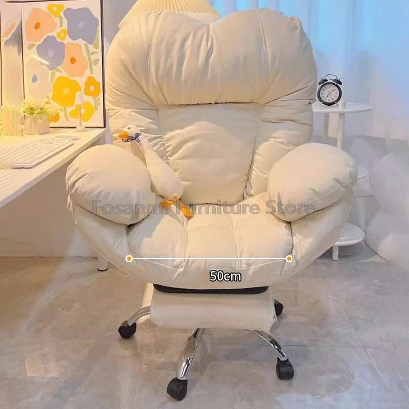 Duże miękkie krzesło biurowe Domowa sofa komputerowa do gier Krzesło z podwójnym grubym podłokietnikiem Gamer Wygodne krzesła obrotowe na biurko