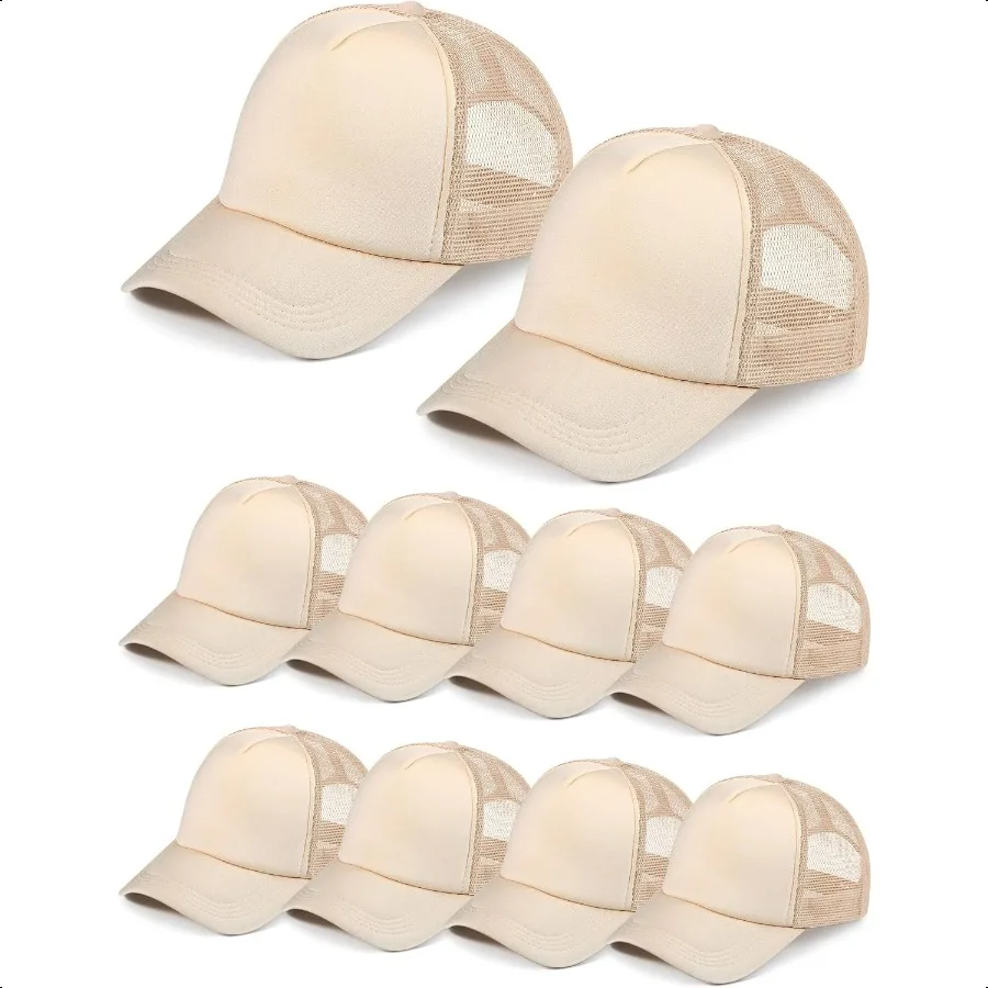 

10 Pcs Sublimation Blank Trucker Hats Bulk Mesh Baseball Cap Polyester Mesh Trucker Hat for Men and Women