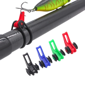 10PCS เหยื่อพลาสติกตกปลา Hook Keeper Lure ความปลอดภัยผู้ถือ 2 แหวนยางสําหรับตกปลา Rod POLE Fishing Tackle