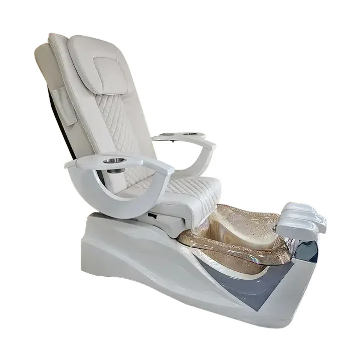 

Customized Foreign Sofa Chair Manicure Foot Bath Gray Pedicure Chair With White Ceramic Basin