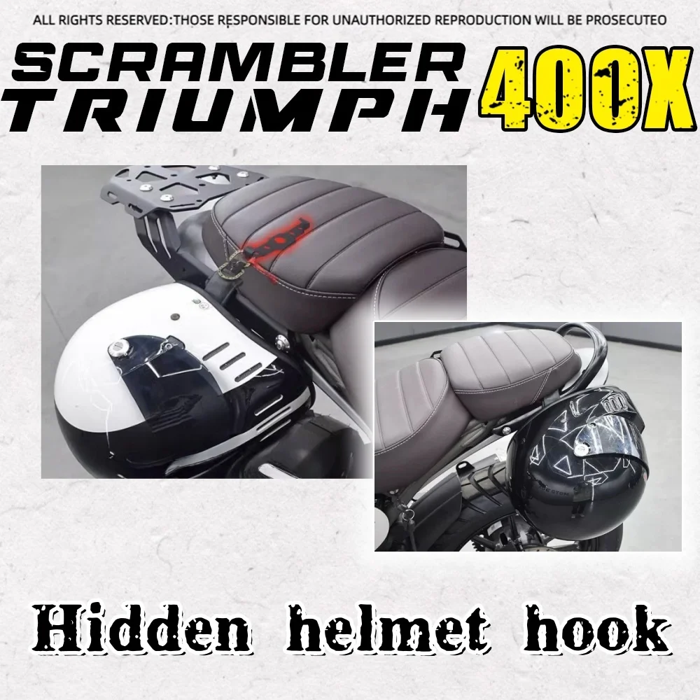 For Triumph Speed400/Scrambler400X Customized Hidden Helmet Lock Anti-theft Hook Fixer Accessories