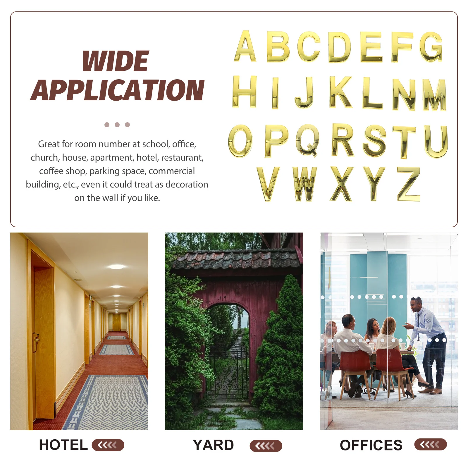 

26pcs Adhesive Alphabet Decal Letter Signs Modern House Door Address Sign For Wood Walls Mailbox Decor Street Number Home