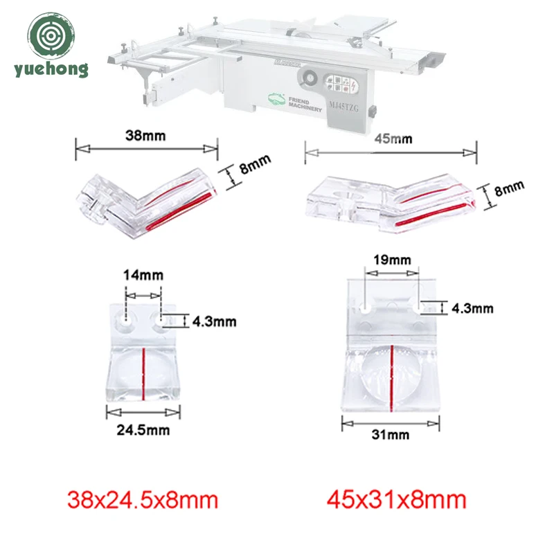 Accesorios de bloqueo para carpintería, lupa para carpintería, valla de precisión, sierras de empuje, sierras de banda, sierra de mesa deslizante