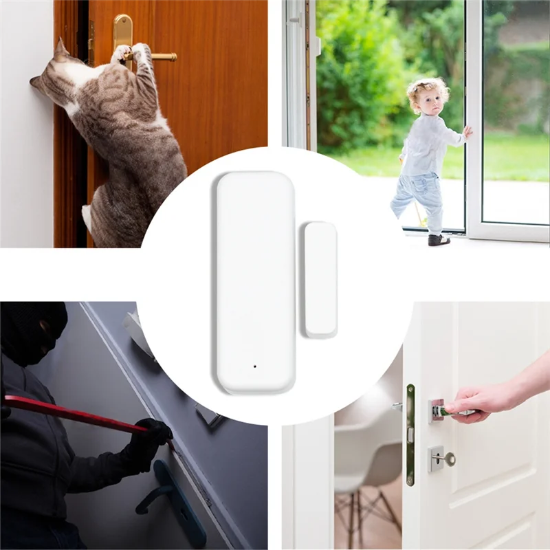 SQPP-Tuya Wifi Sensore per porte e finestre Rilevatore porta Smart Home Sistema di allarme porta aperta/chiusa