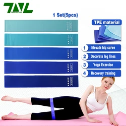 5 PCS [1 Zestaw] Taśmy oporowe do ćwiczeń na siłownię Przenośny sprzęt do ćwiczeń fitness Joga Elastyczne gumy Siła Pilates Crossfit Unisex