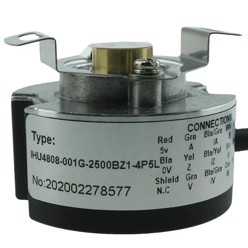 YUMOs IHU4808-001G-2500BZ1-4P5L 8mm 48mm Hollow shaft UVW signal servo motor encoder