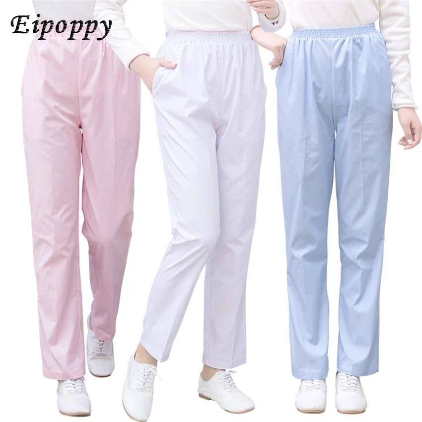 

Medical Uniform Work Trouser Doctor Nurse Elastic Waist Women Dental Scrub Pants SPA Clinical Pant Lab SPA Nursing Surgical