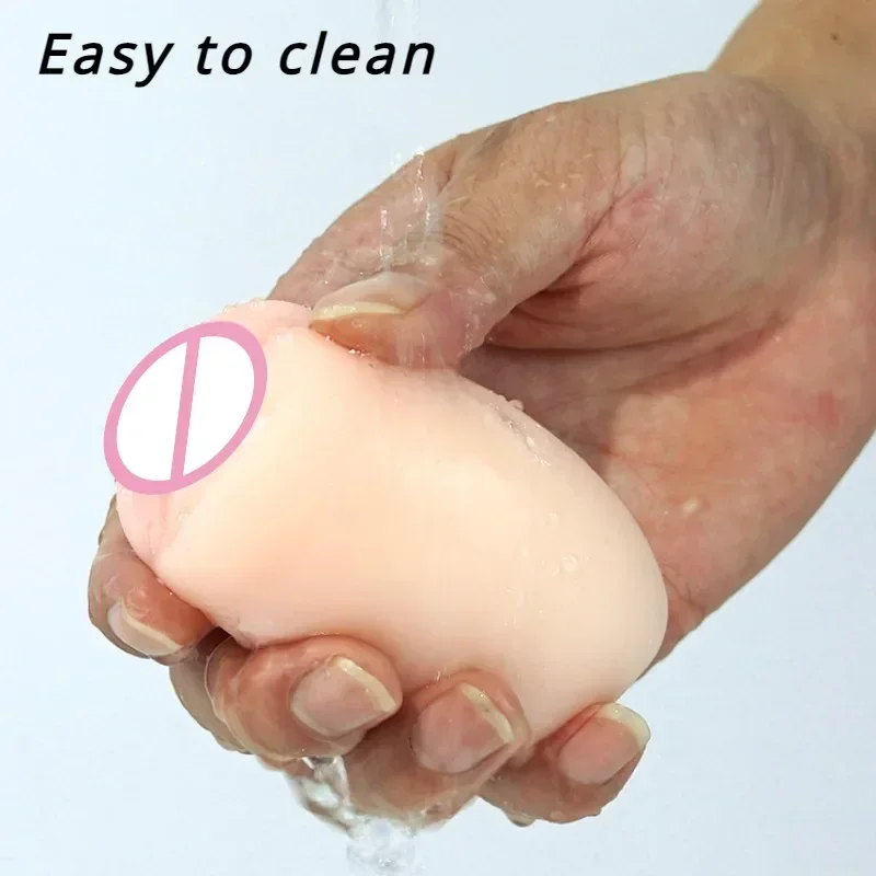 كوب صغير محمول للاستمناء على شكل بيضة مهبل واقعي للمبتدئين جهاز استمناء ناعم مدلك القضيب ألعاب جنسية للرجل