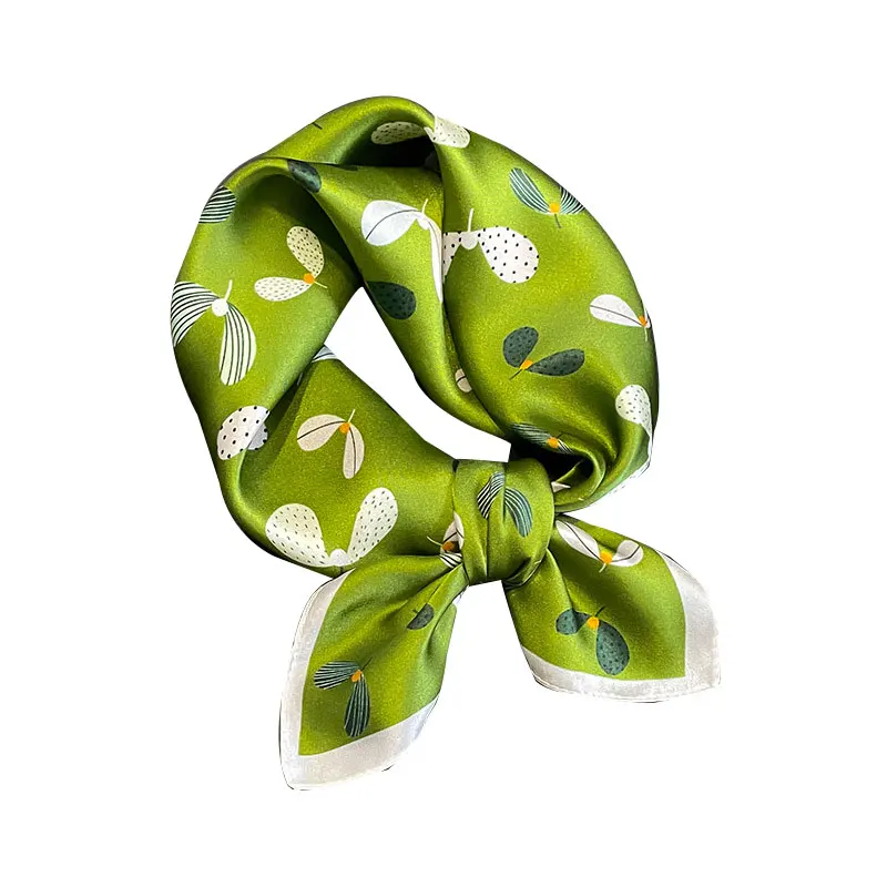 2024 New 100% Real Silk Hair Scarf Fashion Lady Kerchief Foulard Female Bandana Scarves for Women Hair Band Hijab Shawl Wraps image 6