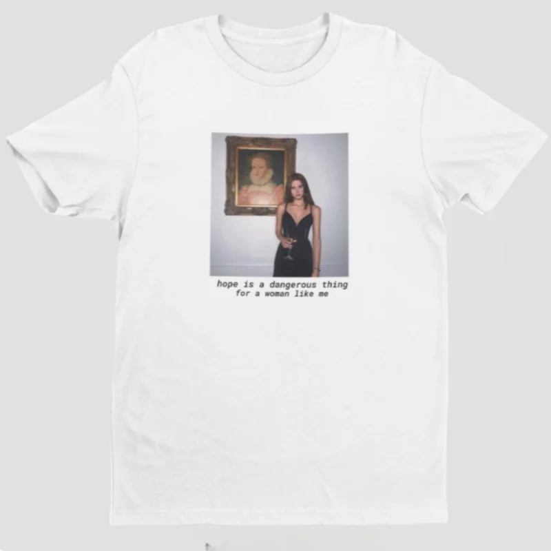 لانا ديل ري-تي شيرت بياقة مستديرة للرجال والنساء ، قطن ، تي شيرت ترفيهي جديد ، ملابس قصيرة الأكمام ، فكرة ، فكرة ، فكرة ، أو