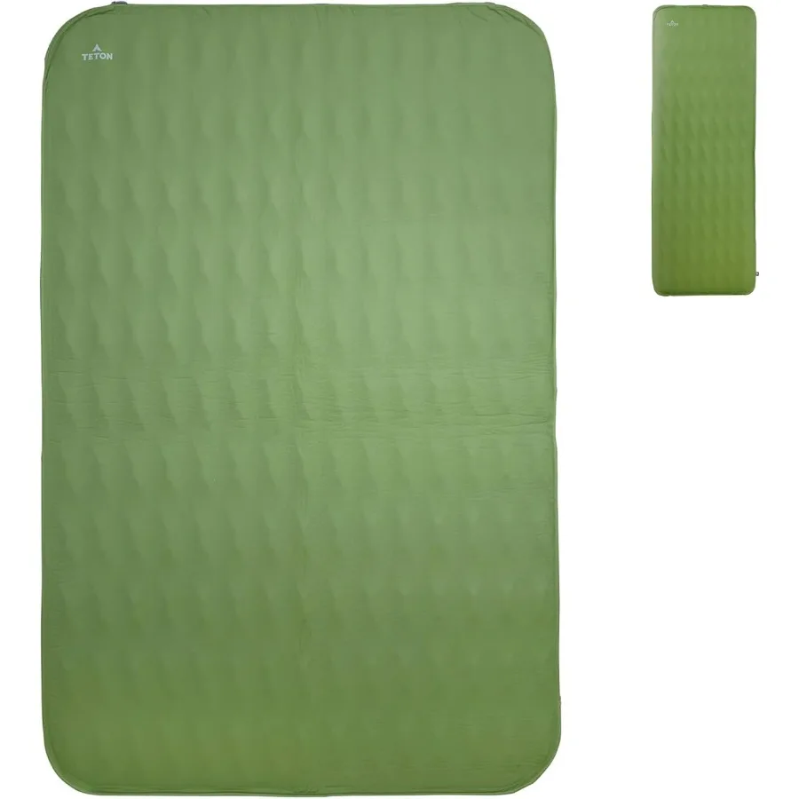 Teton Canvas Camp Pad Colchoneta para dormir para acampar en automóvil: Colchón aislado ultracómodo, duradero y liviano, ideal para exteriores