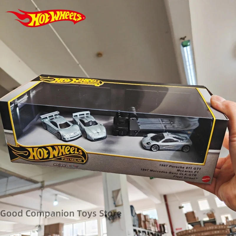 

Origial Hot Wheels 2025 Clk Premium Box Set Exotic Racers Porsche GMH39 Mclaren Mercedes-Benz Transporter Diecast Model Car