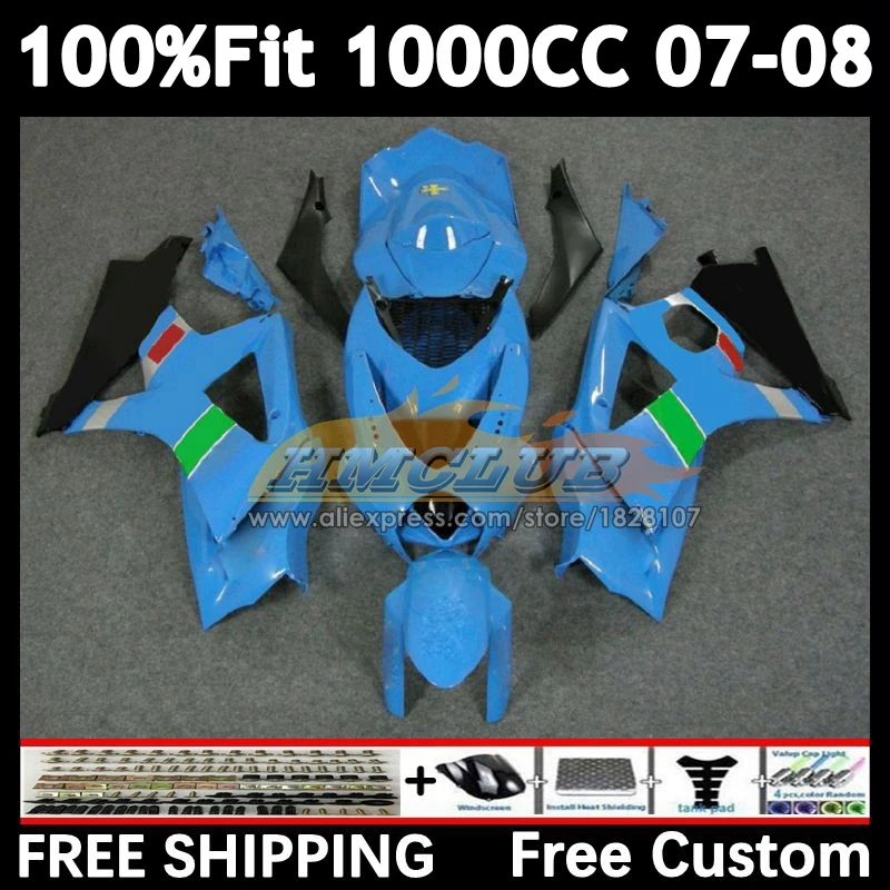 Injection Body For SUZUKI RIZLA blue GSXR-1000 K7 GSX-R1000 2007 2008 29No.30 GSXR1000 1000CC GSXR 1000 CC 07 08 OEM Fairing