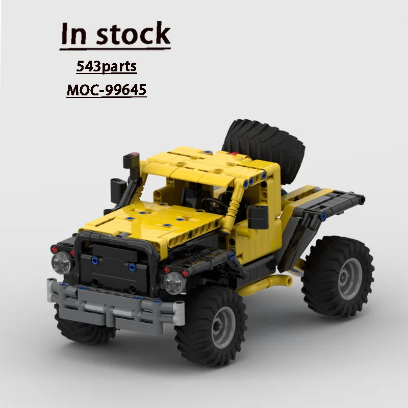 MOC-99645 نموذج مكعبات بناء شاحنة صفراء صغيرة كلاسيكية جديدة، 543 قطعة، هدية لعبة عيد ميلاد وعيد الميلاد للأولاد والكريسماس #2