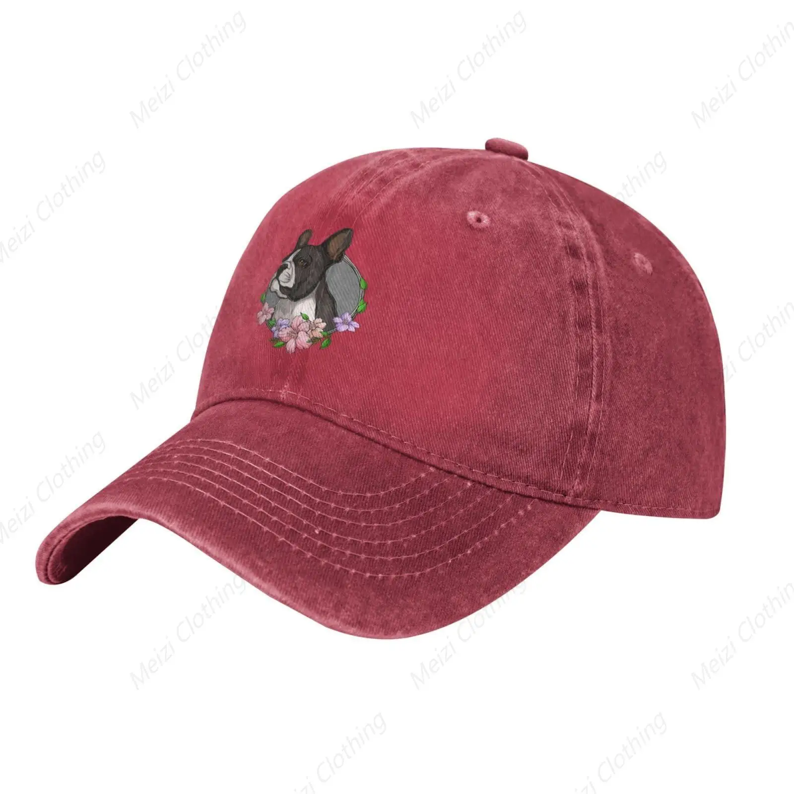 

Black French Bulldog Dog Head Trucker Hat for Men Women Denim Baseball Cap Dad Hat Golf Hats