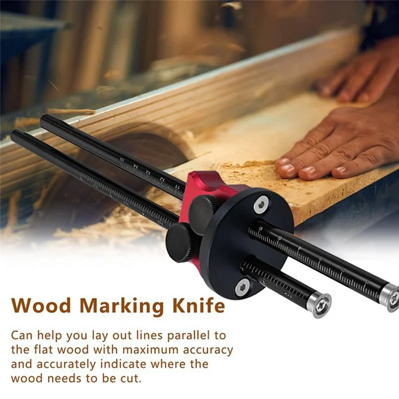 AD23-Contour Gauge Tool Точный инструмент для разметки Инструмент для разметки с двойной шкалой Практичные плотничьи инструменты Инструмент для разметки из сплава