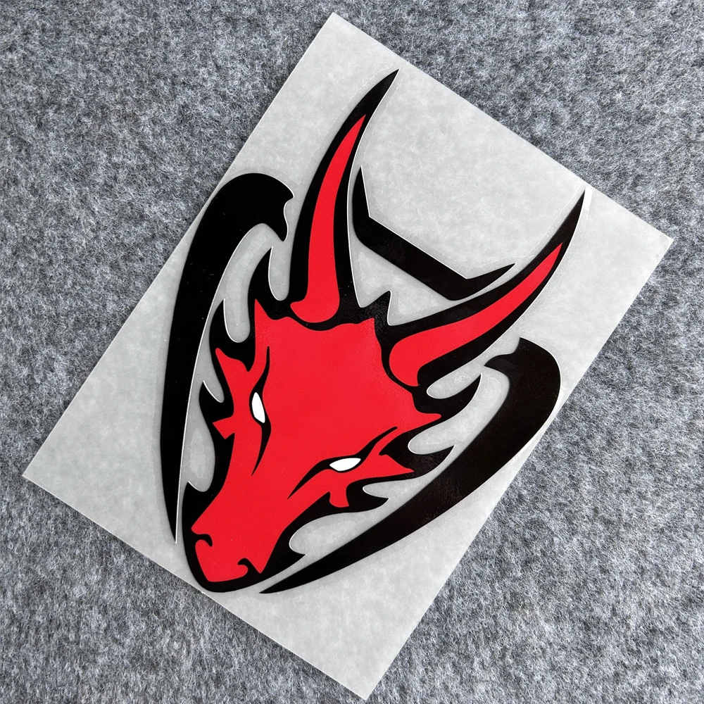 Motorcycle Motorbike Locomotive Scooter Reflective Red Dragon Head Car Sticker Decoration Car Body Window Windshield Glass Decal