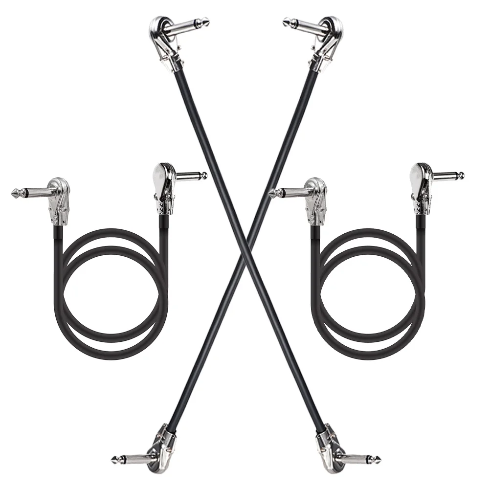 

4Pcs Guitar Patch Cables Heavy Duty Copper PVC Electric Guitar Pedal Cords Effects Patch Cable for Live Performance