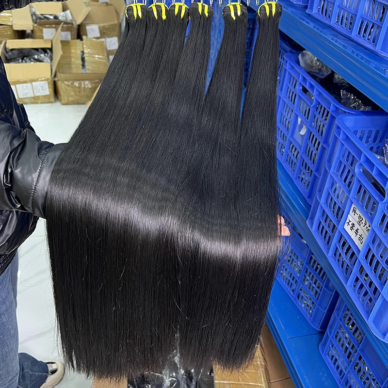 سوبر مزدوجة تعادل العظام حزم مستقيمة الشعر البشري الخام عذراء الشعر الفيتنامية سميكة أعلى حزم وصلات شعر غير معالجة