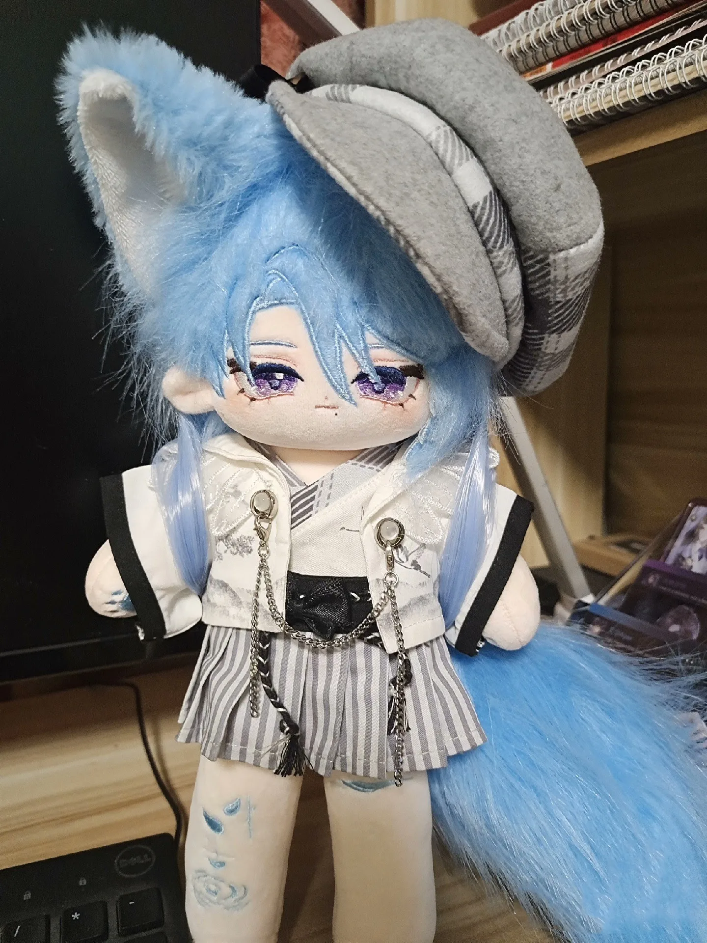 Genshin Impact Kamisato Ayato Chun Je Monster Blauwe Pruik Haar Gevuld 30Cm Lange Benen Plushies Pluche Katoenen Pop Body Speelgoed Voor Kinderen