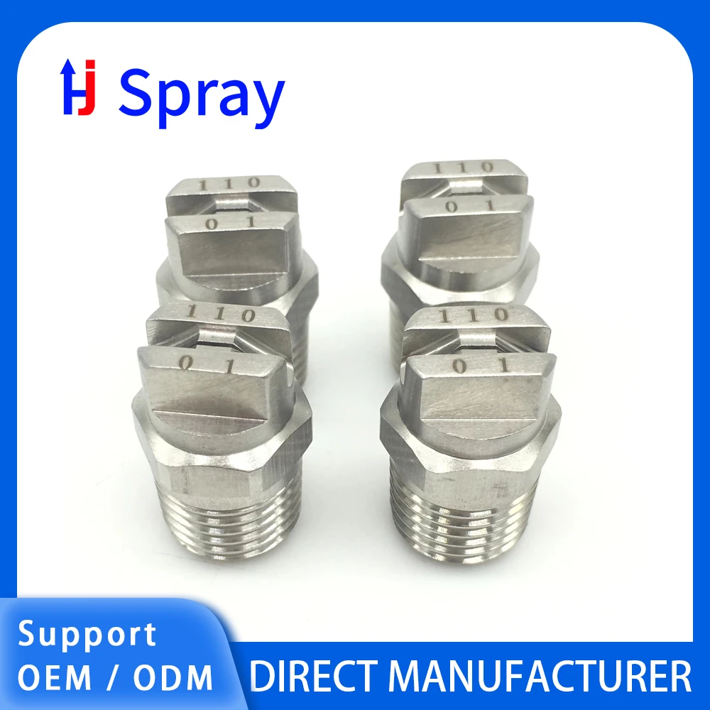 

Форсунка плоскоструйная Huajue OEM/ODM из нержавеющей стали, 1 дюйм, с наружной резьбой BSPT, серия HVV, угол распыления 95 градусов, для очистки/удаления пыли