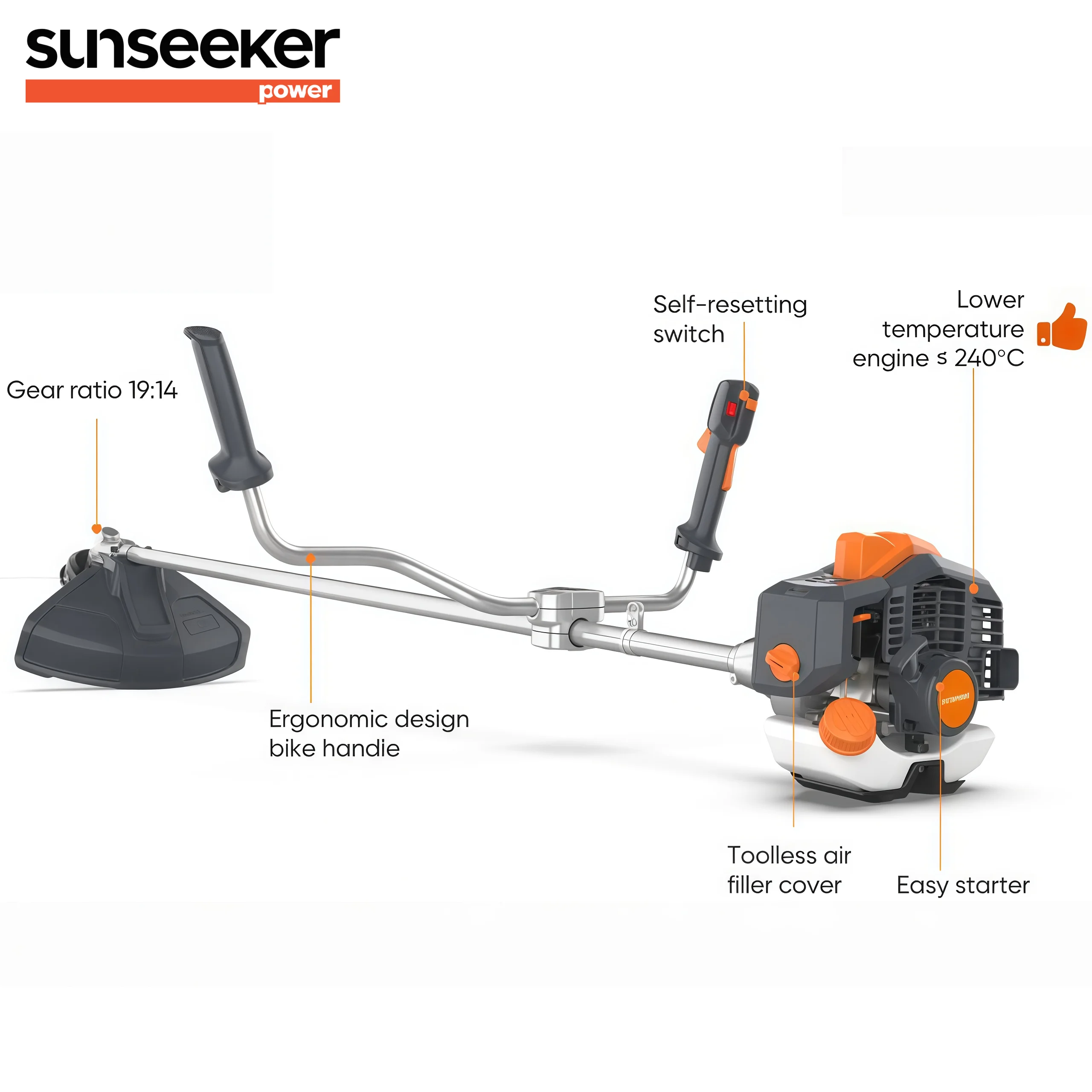 BCI526U 25.4cc Professional  Brush Cutter Machine Trimmer Bike Handle Brushcutter Heavy-Duty Vegetation Management 0.9kW view 3