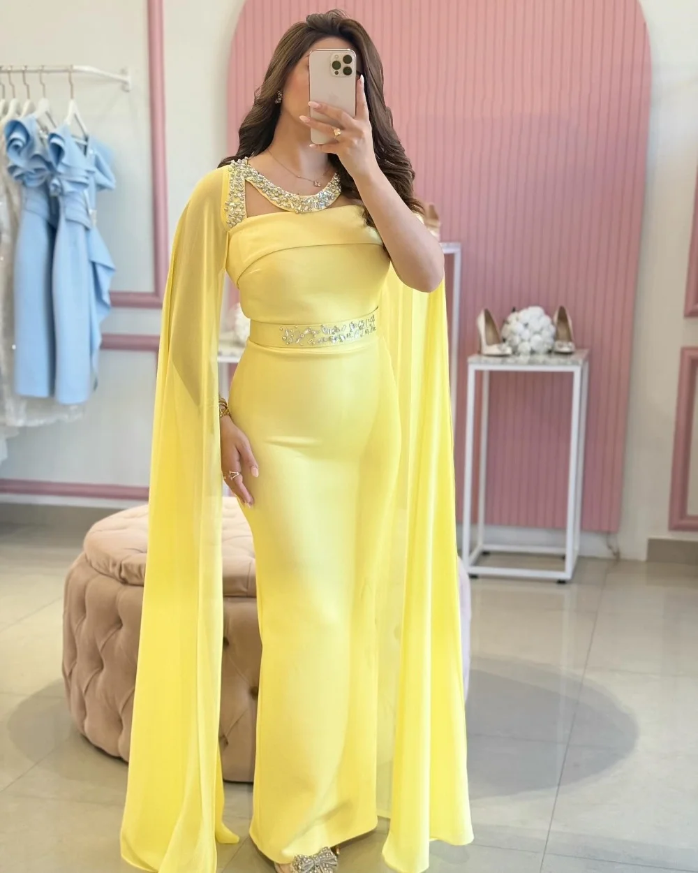 

Customized Sparkle Jersey Beading Rhinestone Straight Scoop Neck Midi Dresses Bespoke Occasion Dresses Sizes Available Fashion