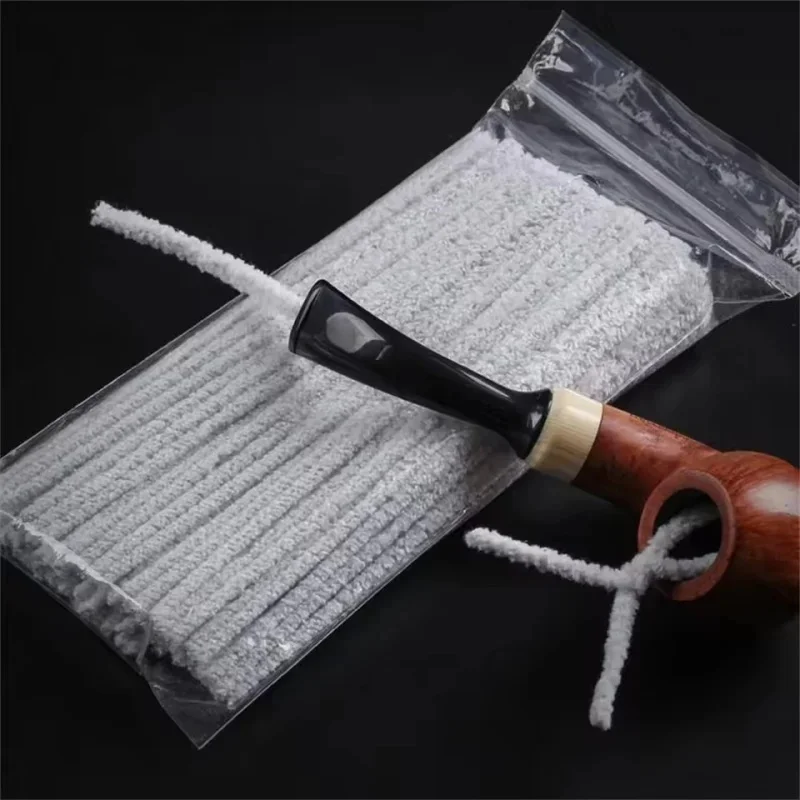 

50/100 Pieces Disposable Blend Cotton Smoking Pipe Cleaning Rods, Essential Cleaning Tool for Tobacco Pipe Mouthpiece and Stems