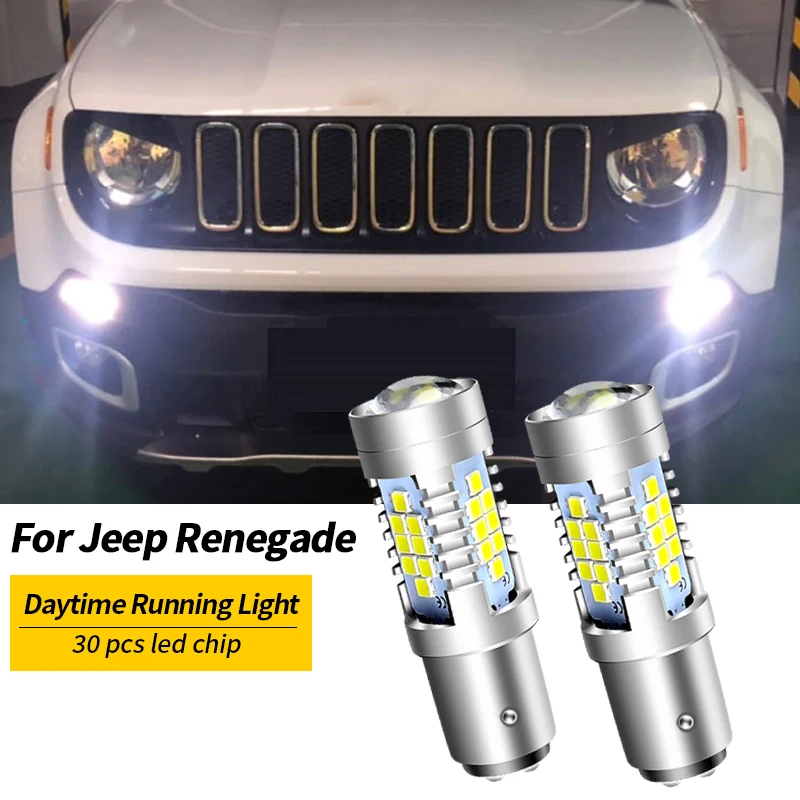 2 szt. Żarówki LED do jazdy dziennej DRL dla 2015-up Jeep Renegade 12v 1157 led P21/5W BAY15d Canbus 6000K Xenon White