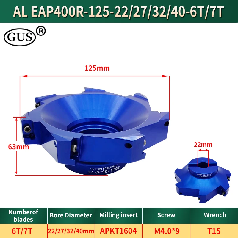 EAP BAP 400R 90 Degree 40 50 63 80 100 125 160 Aluminum Face Milling Cutter Head for APKT1604 Milling inserts lathe accessories