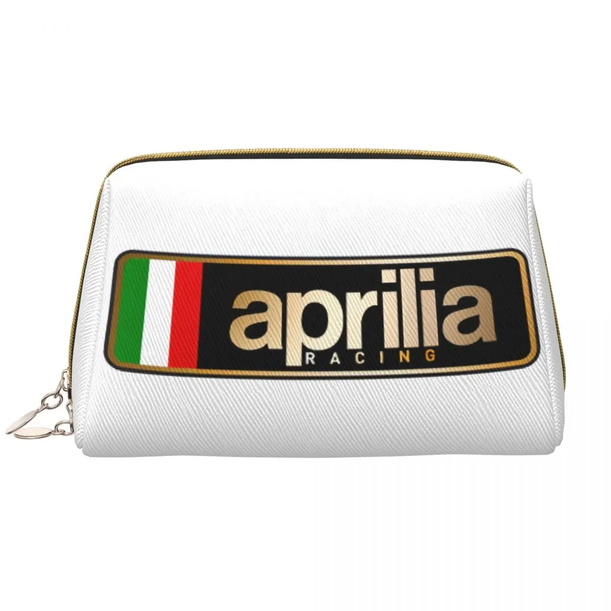 Aprilia Italy Racing Logo Makeup Bag para Mulheres, Organizador de Viagem Cosmética, Cute Motocross Storage, Sacos De Higiene Pessoal