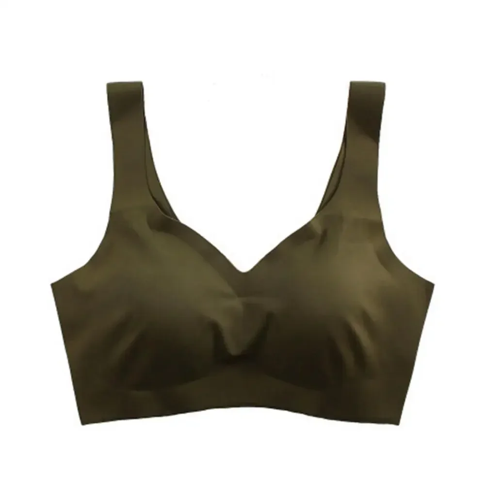 Sujetador de seda de hielo sin costuras para mujer, chaleco de Yoga transpirable con realce, almohadilla extraíble para el pecho, Bralette de elevación, ropa interior sin anillo de acero