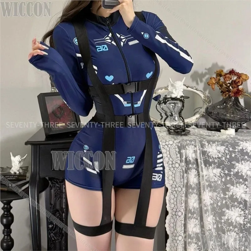 

COSda@Sexy Cool Jumpsuit Cosplay Costume Blue Dress HOT Girl One Size Adults Women Suit Halloween Party Outfit Roleplay Customiz