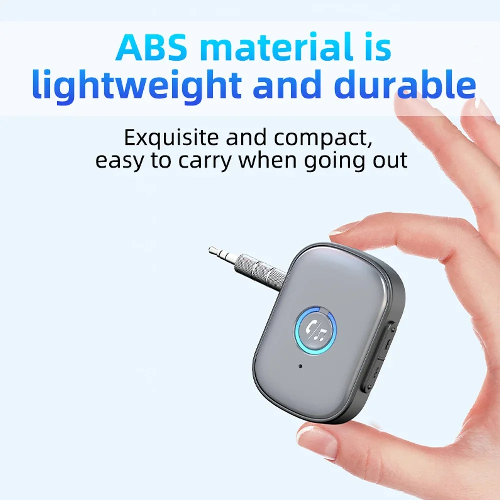 سيارة بلوتوث 5.3 AUX محول الحد من الضوضاء 3.5 مللي متر جاك ستيريو استقبال الصوت اللاسلكي مع ميكروفون لمكبر الصوت