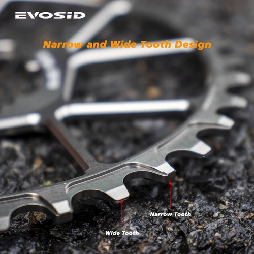 Imagen 2 del producto Plato de bicicleta EVOSID MTB 3mm de compensación 32T/34/36T/38T rueda de cadena de bicicleta de montaña para rueda de manivela de montaje directo de 10 11 velocidades