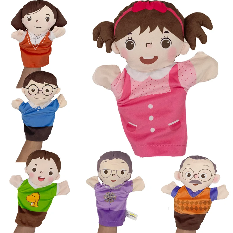 25 ซม.เด็ก Plush Finger & หุ่นมือยอดนิยมกิจกรรมเด็กผู้หญิงบทบาทเล่น Bedtime Story Props ครอบครัวบทบาทเล่นของเล่นตุ๊กตาน่ารัก