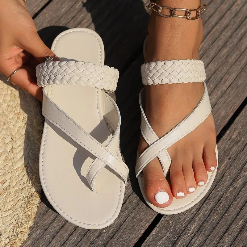 2024 Summer Women Slippers Casual Comfortable Beach Sandals Flip Flops Flat Simple Slides Women Shoes Open Toe Women\'s Slippers