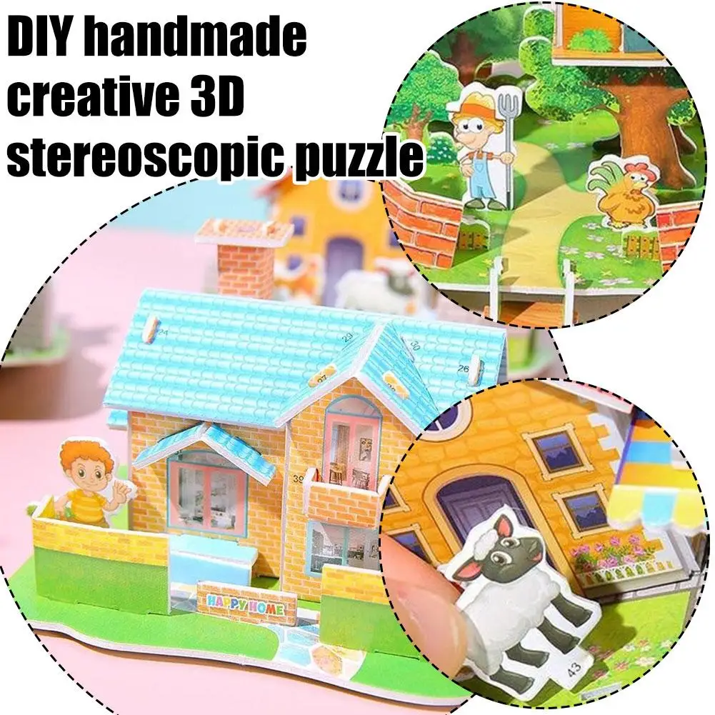 3d Puzzle Student Cartoon Diy Handmade Children Years Gift Old Education Educational Early Toy 3-6 T4m3