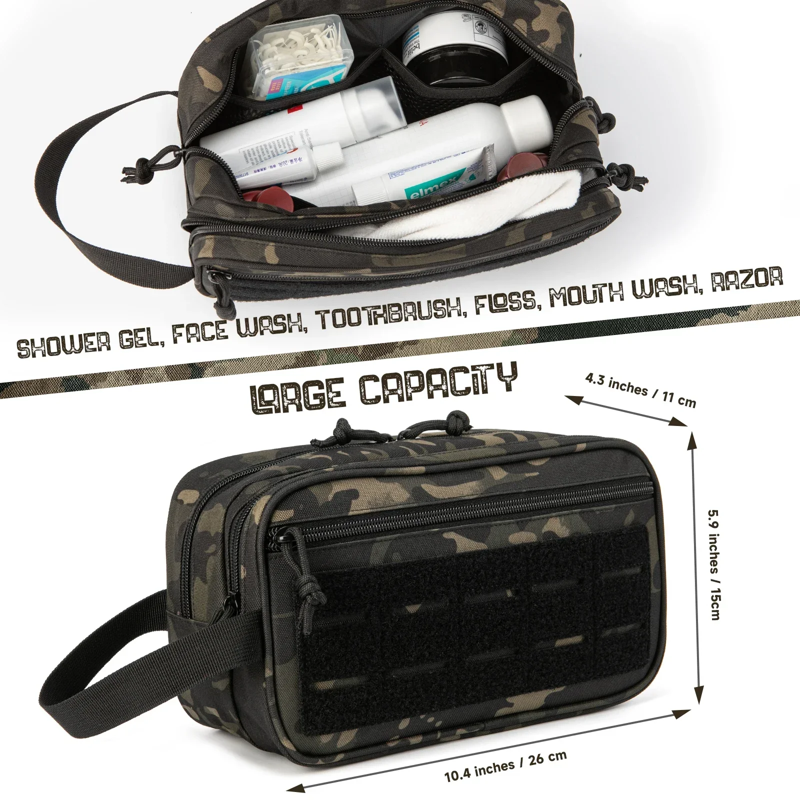 Tactical Toiletry Bag For Men Hygiene Bag Tool Molle Pouches Small Dopp Kit Mens Shaving Kit Travel shower Bag cosmetic bags