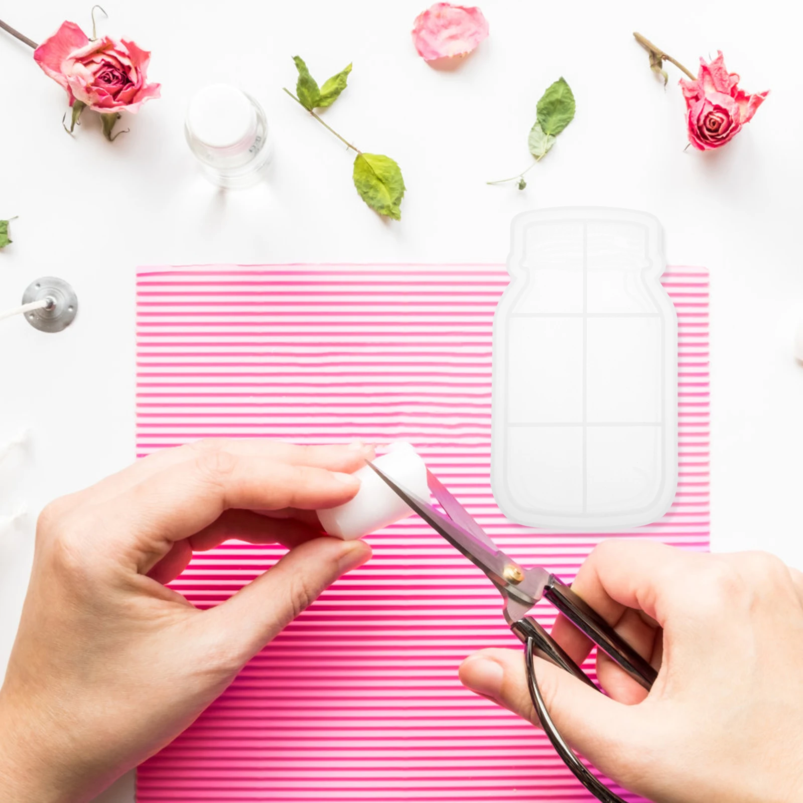 

Crystal Epoxy Mold Tray Molds for Resin Mason Jar Shape Candlestick Holder Silica Gel Silicone DIY Bottle Casting Jars