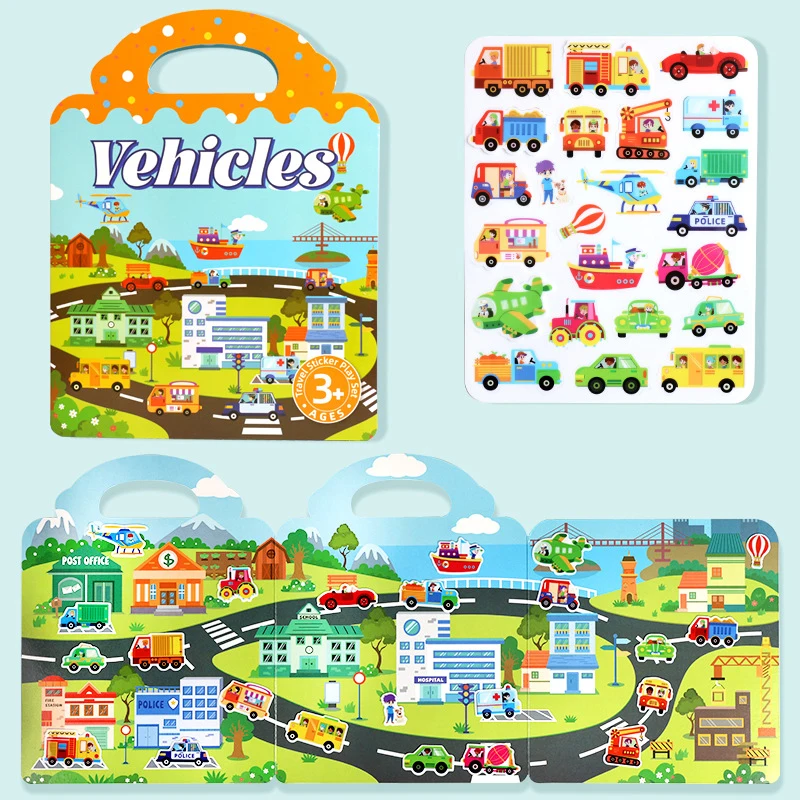 1-boek Jelly-stickerboek Rustig boek DIY-plezier voor kinderscènestickers Herhaaldelijk plakken puzzelstickerboek