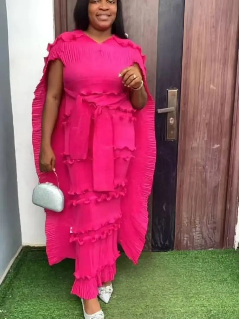 

Новое популярное платье больших размеров Мияки, торжественное платье, вечернее платье для светского торта, длинное платье с поясом, утягивающая плиссированная юбка