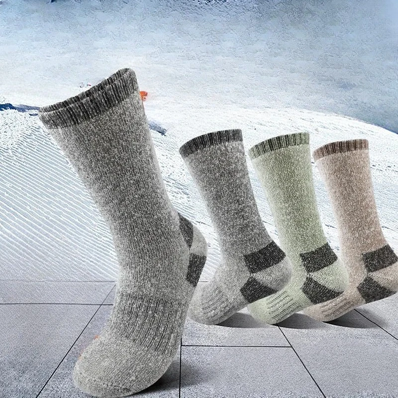 

1/3 Pairs Winter new Fashion versatile Men Socks Super Thick Thermal Mid Calf Socks Warm Wool Skiing comfortable Sports Socks