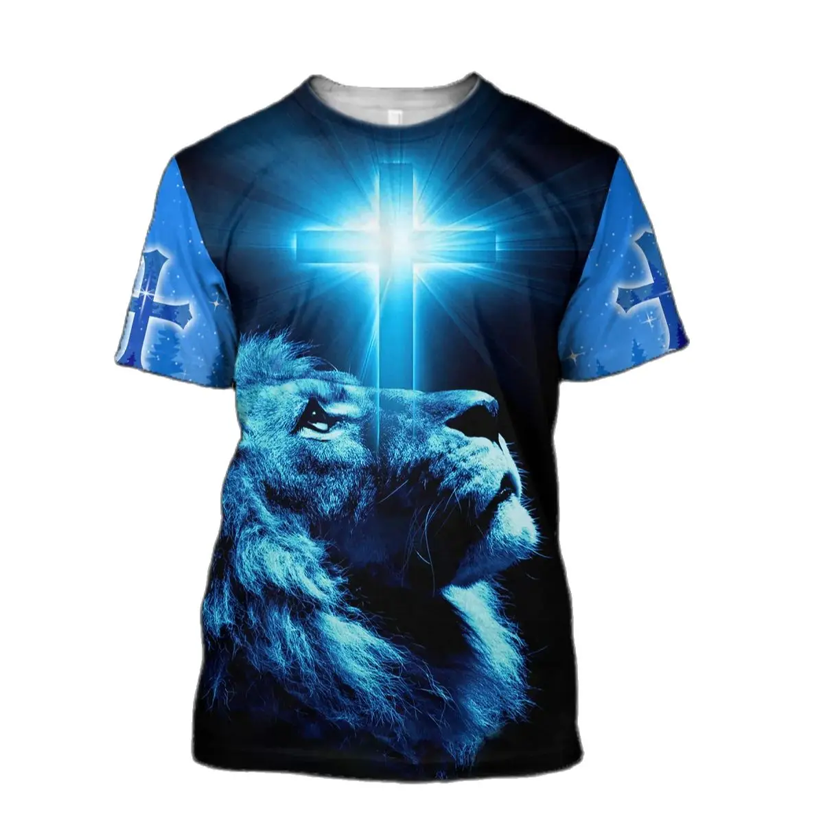 God Religion Christ Jesus Men\'s T-Shirt 3D Print Harajuku Short Sleeve Tops Vintage Streetwear Fashion Oversized Men Clothing