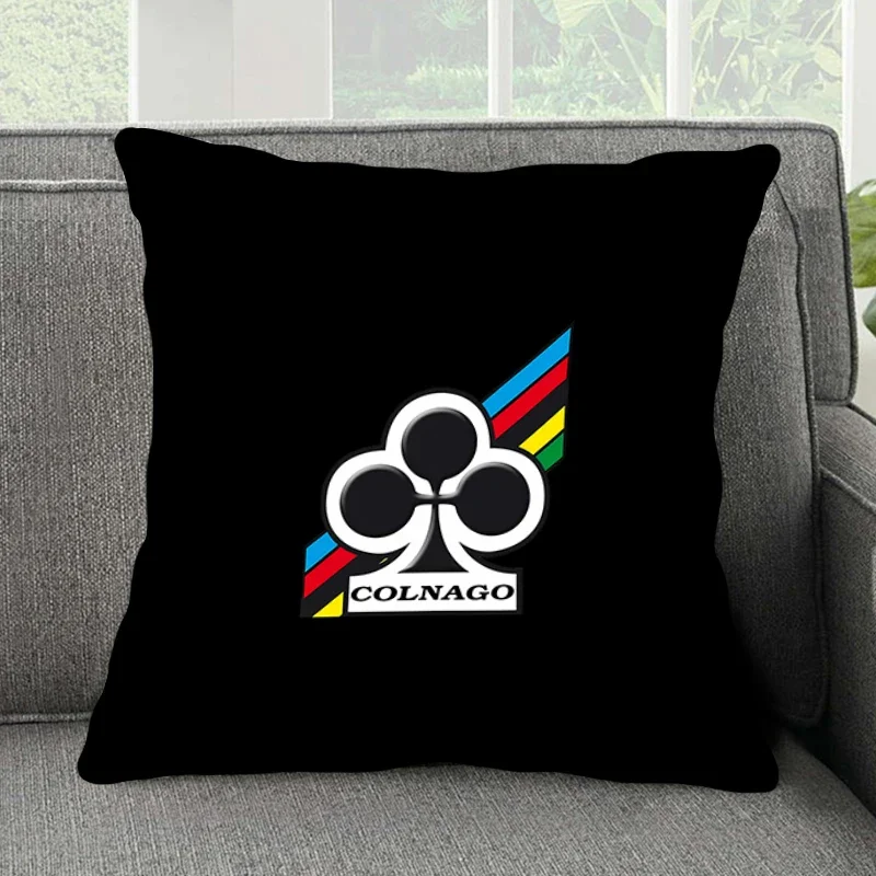 Nueva funda de almohada, ropa de cama, cómoda almohada cuadrada, sofá Colnago, logo de la marca de bicicleta de montaña