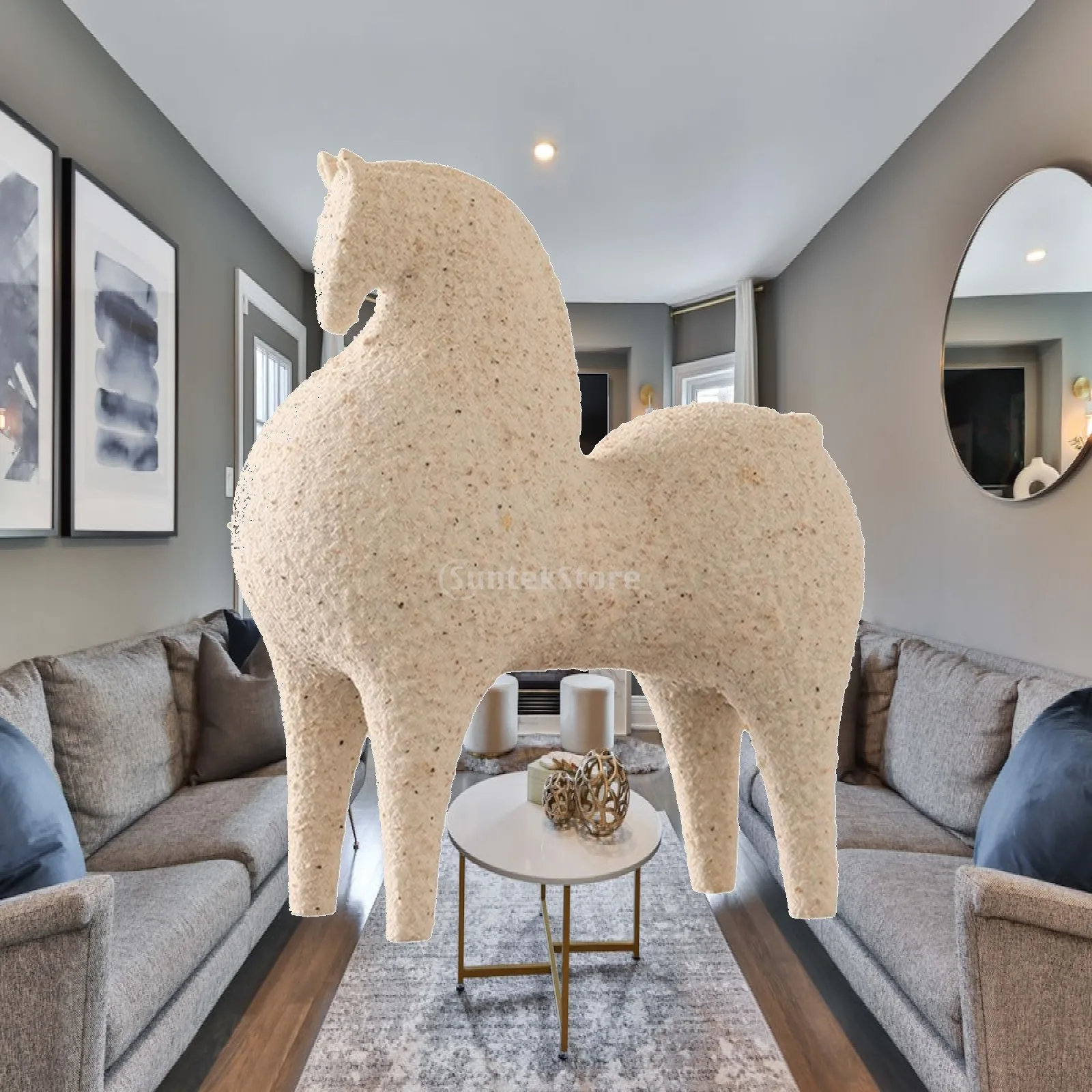 Horse Figurine Textured Horse Statue Decorative Simple for Minimalists, Living Room, Bookshelf