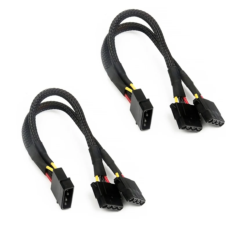 

2pc 20cm IDE Hard Drive Optical Drive Interface Cable Big 4 Pin 1 In 2 18cm 2 Way 4Pin PSU Power Splitter Cable LP4 Molex 1to2